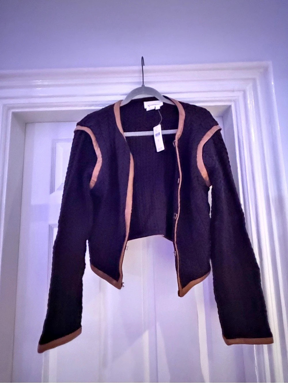 Style & Co Colorblock Jacket in Black & Brown Size Small NWT